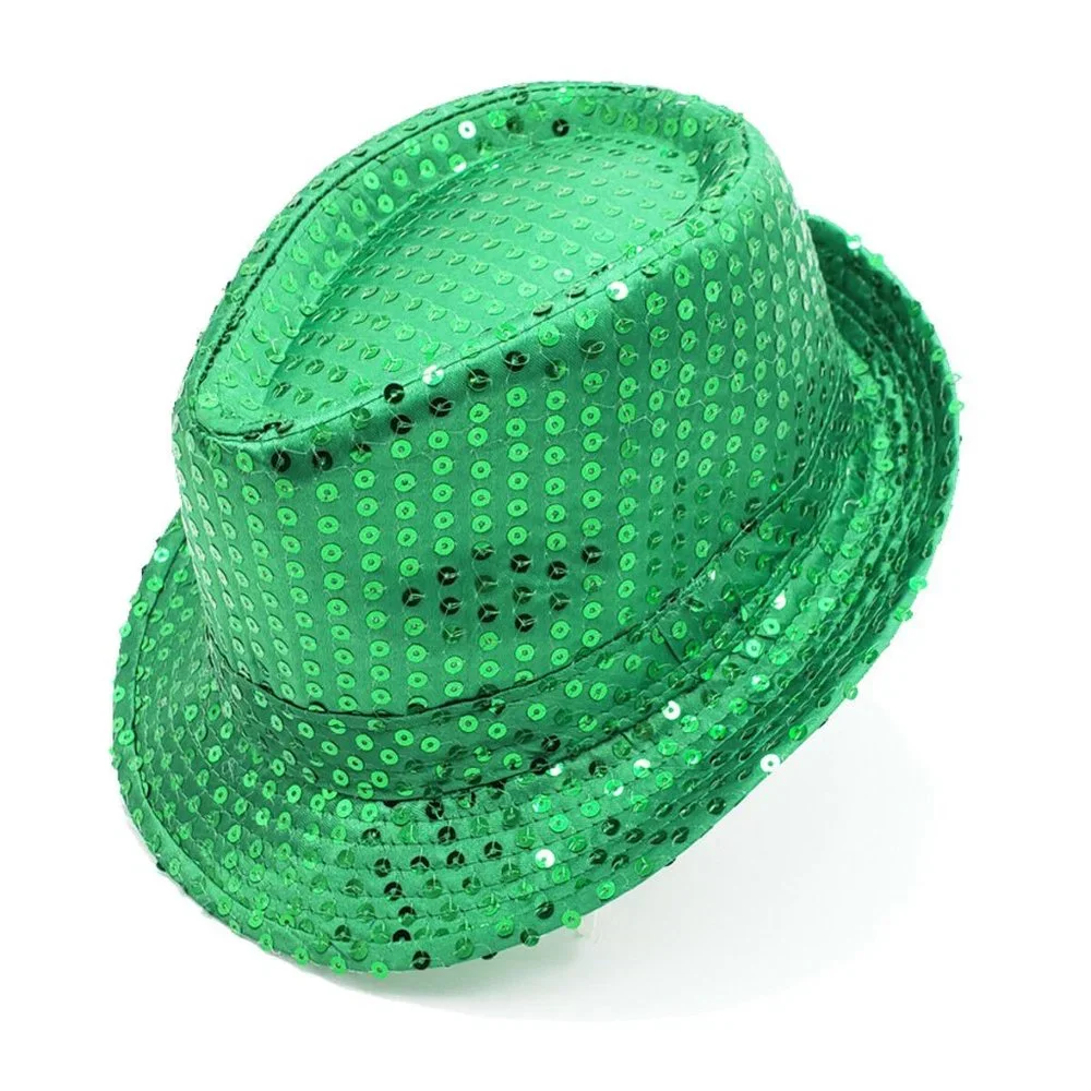 Lucky Irishman Sequin Fedora Hat Green